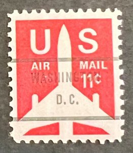 Scott#: C78b - Silhouette of Jet Airliner 11¢ 1971 Single Stamp Bureau Precancel