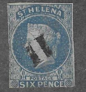 St.Helena #1   6p Queen Victoria (U)  imperf V$225.00