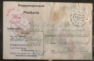 1942 Germany POW Camp Airmail Cover Stalag 9C USA Prisoner of War Robert Emery