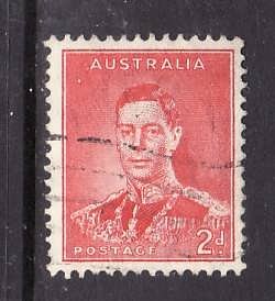 Australia-Sc#169-used 2p scarlet-KGVI-1937-46-