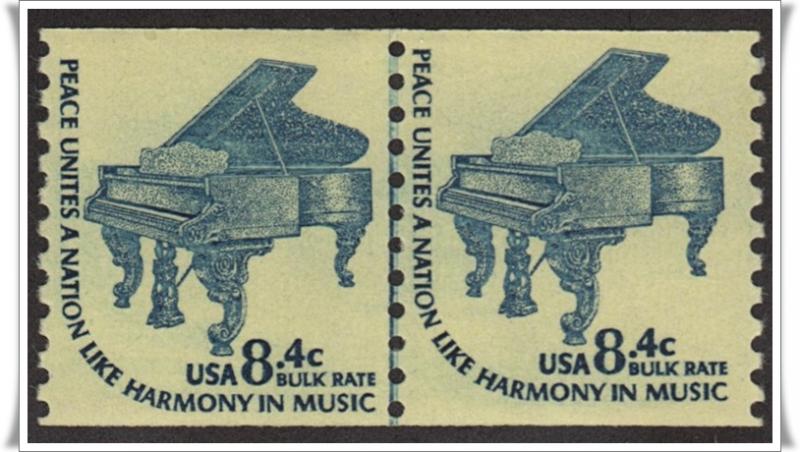 SC#1615C 8.4¢ Piano Coil Pair (Shiny Gum) MNH