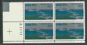 US#2091 $0.20 St. Lawrence Seaway plate block (MNH) CV $2.00