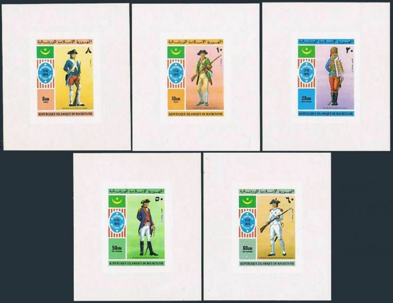 Mauritania 341-342,C160-C162 imperf,deluxe,C163 imperf,MNH. US-200,1976.Uniforms