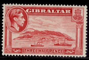 GIBRALTAR GVI SG123a, 1½d carmine, LH MINT. Cat £300. PERF 13