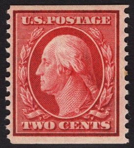 US #353 Two Cent Carmine Washington Coil MINT HINGED SCV $90