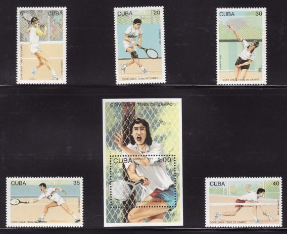 Cuba #3478-83 F-VF Mint NH ** Davis Cup