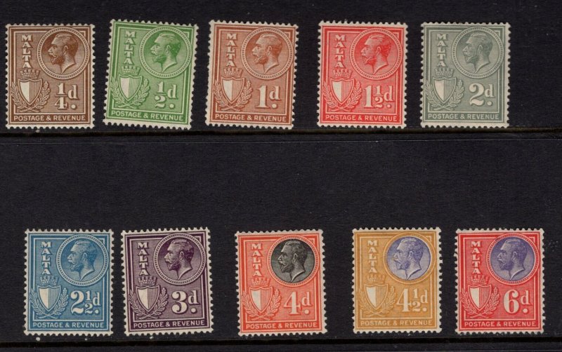 Malta 131 - 140 -  Singles.  MNH + MH. OG.    #02 MALT31s10