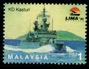 MALAYSIA SG518aw 1993 1r MARITIME WMK TOP OF SPM TO RIGHT MNH