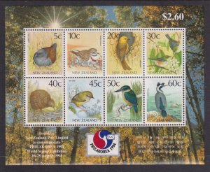 New Zealand 926a Birds Souvenir Sheet MNH VF