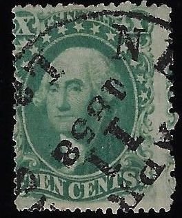 Scott #34 - $1,400.00 – Fine-used – Elusive Type IV -  2023 PSAG cert