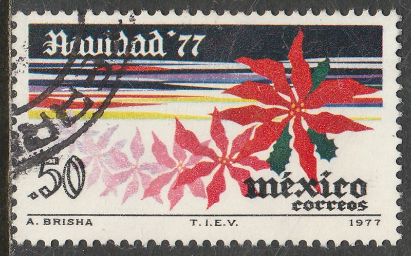 MEXICO 1159, First Christmas stamp, Poinsettia USED. F-VF. (670)