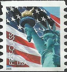 # 3968 USED FLAG AND STATUE OF LIBERTY