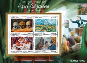 SIERRA LEONE - 2015 - Paul Cezanne - Perf 4v Sheet -Mint Never Hinged