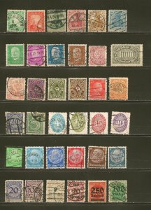 Germany Lot of 36 Different Old Used Off Paper Stamps