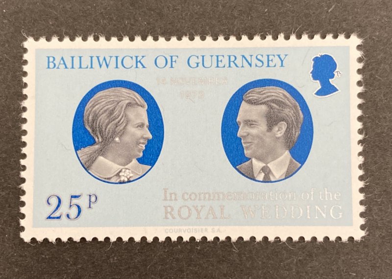 Guernsey 1973 #90, Royal Wedding, MNH