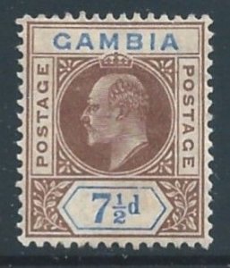 Gambia #55 MH 7 1/2p King Edward VII - Wmk. 3