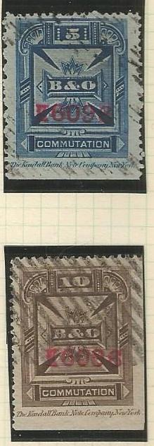 U.S. Western Telegraph Stamps #3T8 & 3T9 - Used Singles