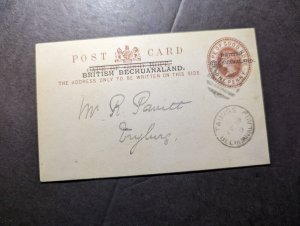 1895 British Bechuanaland Overprint Postcard Cover Taungs