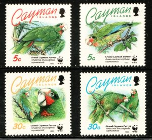 1993 Cayman Islands Sc #668-71 WWF Grand Cayman Parrot - MNH set Cv$9.80