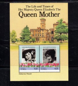 TUVALU-NANUMAGA #49 1985 QUEEN MOTHER 85TH BIRTH MINT VF NH O.G S/S2 bb