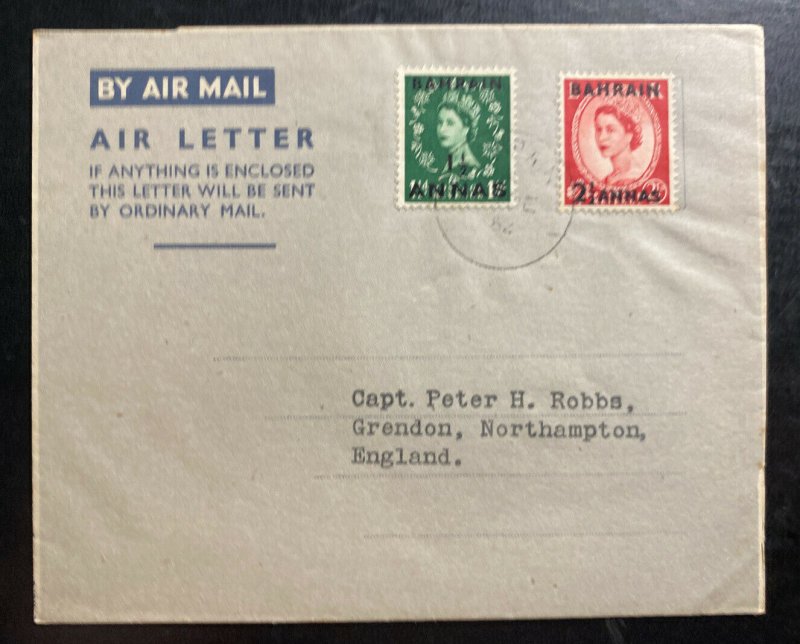 1964 British Forces In Awali Bahrain Air Letter cover to Grendon England