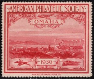 1936 US Poster Stamp American Philatelic Society Omaha Nebraska Unused