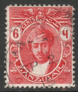 Zanzibar Scott 122 - SG248, 1913 Sultan 6c used