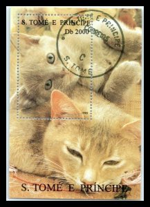 1995 SAO TOME And PRINCIPE Souvenir Sheet - Cats K2 