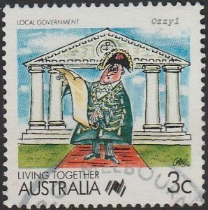 Australia #1055 1988 3c Living Together-Local Government USED-VF-NH.