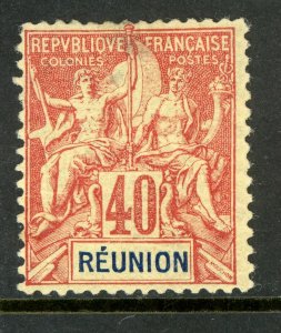 Reunion 1892 French 40¢ Peace & Colonial Scott #47 Mint T528