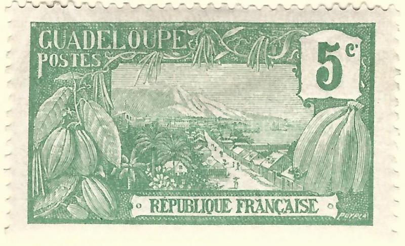 Guadeloupe (Sc #57) F-VF Mint OG hr..French Colonies are Hot!