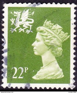 GREAT BRITAIN Wales 1984 QEII 22p Bright Green Machin SGW55 Used