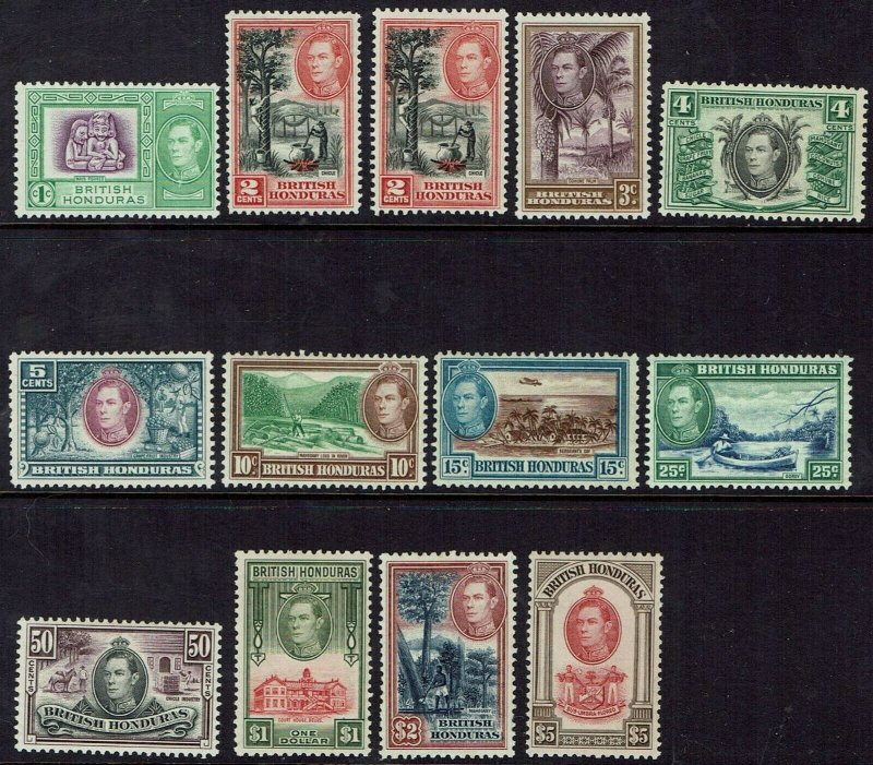 BRITISH HONDURAS 1938 KGVI PICTORIAL SET + 2C PERF