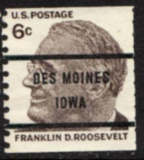 US Stamp #1305x71 - Franklin D. Roosevelt Prominent American Coil w/ Precancel