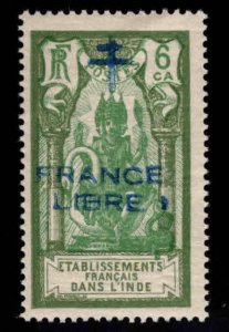 FRENCH INDIA  Scott 159 MH* France Libre  Brahma overprint