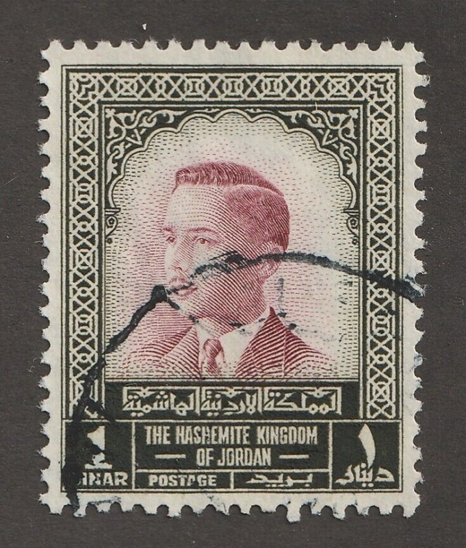 1965 Hashemite Kingdom of Jordan Sc# 337 - 1 Dinar, King Hussein. Used Cv$20