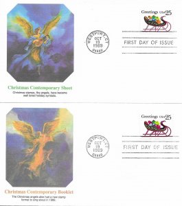 1989 FDC, #2428, 25c Christmas 1989, Fleetwood (2)