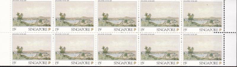 Singapore 1990 Lithographs of 19th Century Singapore River BOOKLET VF/NH(**)