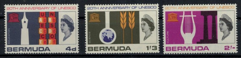 Bermuda 1966 SG201-203 UNESCO Set - MNH