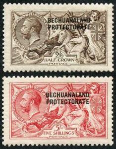 Bechuanaland SG83/4 2/6 and 5/- Waterlow Seahorse Fine M/Mint