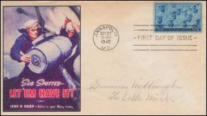 AO-935, 1945, U.S. Navy, First Day of Issue, Add-on Cachet, Addressed, SC 935 