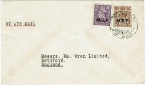 M.E.F. (Libya) 1948 Benghazi airmail cancel on cover to England