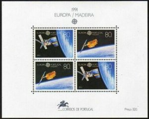 Portugal Madeira 152,MNH.Michel 147-148 Bl.12. EUROPE CEPT-1991.Space:ERS-1,SPOT