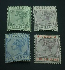 KAPPYSSTAMPS ST. LUCIA #27,29,31,37 1891 DIE B ISSUES MINT HINGED GS0937