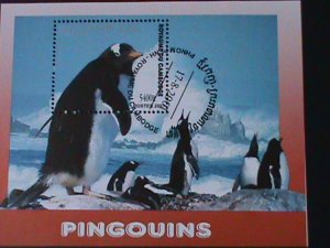 CAMBODIA-2001-LOVELY BEAUTIFUL PINGUINS-PROTECTING ANIMALS-CTO -SHEET VF