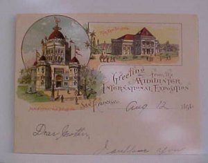 US  MID WINTER 1894 S F PICTORIAL LETTERHEAD