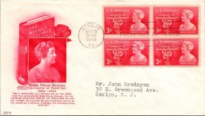 FDC 1948 SC #977 Dorrance & Co PA Cachet - Athens GA - Block Of 4 - F71415