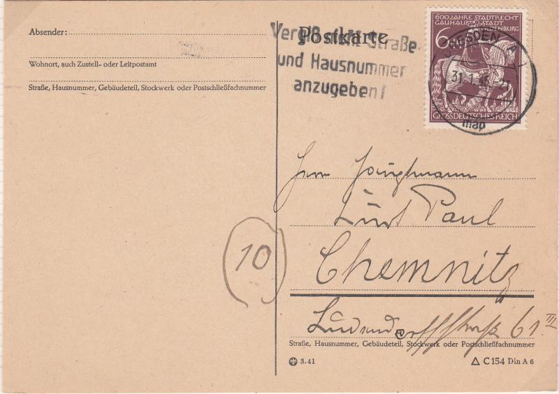 Germany - 1945 Count Anton Gunther Postal History collection on Album pages