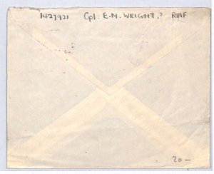 GIBRALTAR WW2 KGVI Cover *RAF CENSOR*246* 3d ROCK GB Leics {samwells-covers}YW51