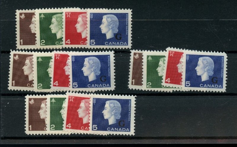 ?#O46 to O49 SET  VF MNH Cameo G Overprint **PICK ANY 1 LOT** Canada stamp